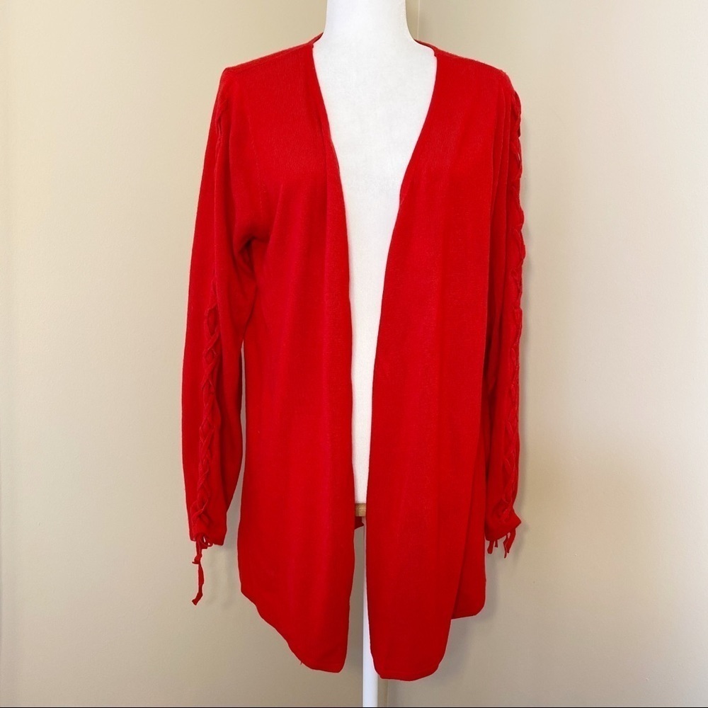 New Directions NWT Tie Sleeve Red Cardigan - XL